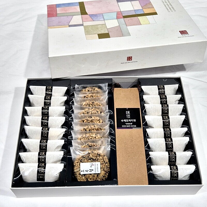 미담몰,강릉미담 (종합선물 25-03호)(도오청도)도라지정과 도라지청 생강정과 오곡칩  맛과 멋과 품위있는 추석 설 명절선물 부모님 시댁