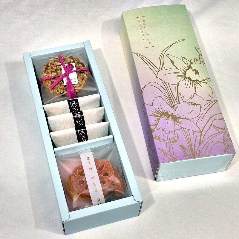 미담몰,강릉미담 오곡칩도라지정과생강정과연근정과(미오도생연26)콩고물도라지정과,생강연근,오곡칩, 맛과 멋과 품위있는 추석 설 명절선물 부모님 시댁